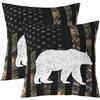 Loussiesd Set di 2 federe per cuscini con bandiera 45 x 45 cm, per divano, letto, animali selvatici, decorazione per esterni, rustica, cabina, campagna