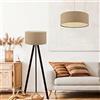 lux.pro Set di 2 Lampade Composto di 1 Piantana Tripode - Lampada da Terra e 1 Lampadario - Lampada a Sospensione con Paralumi di Forma Cilindrica - Beige