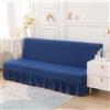 SUIOKPO Copri Divano Senza Bracciolo Copridivano Impermeabile Copridivano 3 Posti Elasticizzato con Disegno Gonna Copridivano AntiGraffio Gatto Copridivano Futon,Dark Blue,M