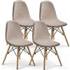 KELUINA Sedie da pranzo Coperture 2/4/6 Pezzi,Stile Shell Sedia da pranzo Mid Century Sedia moderna Sipcover,Rivestimenti imbottiti per sedie laterali di accento da pranzo (Sabbia,4 PCS)
