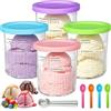 HUIKUANGEU Contenitori per Gelato,4 Pezzi Accessori Gelatiera Serie 680ML,Contenitore Creami per Macchina da Gelato Ninja Creami,Contenitori per Gelato con Coperchio,per Serie NC501 NC500,Senza BPA