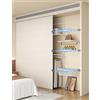 Aeovot Tenda Antipolvere per Cabina Armadio - Tenda per Scaffale Cucina Personalizzata, Tenda per Armadio Aperto Senza Ante Scarpiera Libreria Tende Privacy Scorrevoli per Armadietti(Beige)