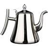 KiraKira Teiera in acciaio inox con fondo spesso e filtro integrato, adatta per preparare tè e caffè su fornelli a induzione o a fiamma libera (1,5 l, argento)