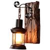 FUMIMID E27 Industry Loft Lampade Da Parete Lampada Da Parete in Legno Classica Retrò in Legno in Metallo Per Ristorante, Corridoio, Bar, Lampada Da Parete Da Comodino Con Paralume in Vetro