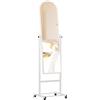 CLP Specchio da appoggio Evoir con rotelle I Specchio a figura intera con cornice in metallo, Colore:bianco