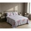 HOME ZEN HOUSEHOLD LINEN Completo Letto in Microfibra di Poliestere, Morbido e Setoso, Stampa Digitale 3D Floreale, con Lenzuolo Sotto Elastico e Federe (Dis 9, Matrimoniale)