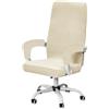 BXFUL Coprisedia Ufficio in Velluto con 2 Protezioni Braccioli, Fodera Elastica Lavabile per Sedile Girevoli per Computer Ufficio Sedia della, Rimovibile Resistente (Beige,Medium)