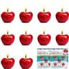 QWEPU Candele a Forma Di Cuore,10PCS candele di compleanno a forma di ciliegia, graziose a forma di frutta,romantica cena alla luce delle candele di Valentino,Occasioni di Appuntamenti Romantici-rosso