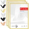 HIMEETIME® 3x Cornice A3 30x42 cm | Metallo dorato e alluminio | Per documenti 29,7x42 cm, grande collage, quadri e foto
