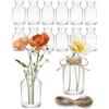 QinyOulhause 12 Mini Vasi in Vetro 125ml Piccoli Vasi con 5m Corda di Juta Vasi Decorativi in Stile Vintage per Tavolo Perfetti per Matrimonio Feste e Decorazioni Casa