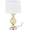Relaxdays Abat Jour Touch Moderna, Dimmerabile su 3 Livelli di Luce, E14, Lampada da Tavolo per il Salotto, Oro/Bianco