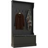 HOMCOM Appendiabiti per scarpiera, appendiabiti, ingresso con panca di stoccaggio e 5 ganci, stile moderno, per corridoio, camera da letto, 96 x 34 x 179,7 cm, nero