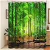 Xiaoterna Tenda da doccia primaverile, paesaggio naturale, 3D, per il bagno, con foresta pluviale, lavabile in lavatrice, tessuto impermeabile, 150 x 200 cm
