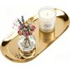 Tissting Vassoio Decorativo in Acciaio Inossidabile 18cm/23cm Stile Nordico Ovale da Appoggio Piatto per Torta Specchio Cosmetici Espositore per Gioielli per Cucina Bagno Soggiorno(23cm Gold)