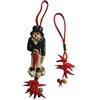BLUSUPERSHOP 1 calamita da appendere 9x3,5cm totale 19 cm gobbo scio' scio' + un ciondolo portachiavi corni rossi amuleti portafortuna napoli, bar ristoranti casa da muro parete o frigo
