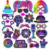 ZOOMPIL Glow Photo Booth Props Accessori, Photo Booth Glow Party, per Carnevale Matrimonio Compleanno Party Supplies (25 Pezzi)