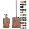 Sanilo Set di accessori per il bagno, dispenser di sapone e scopino WC, materiale di alta qualita, che attira l'attenzione in ogni bagno (Old Tree)