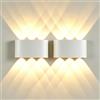 Lightsjoy LED 3000K Applique da Parete, Interno Esterno Lampada da Parete, 2 Pezzi Moderno IP65 Impermeabile Up Down Lampade da Muro, Alluminio 6x120 ° Angolo del Fascio (Bianco Caldo