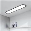 Yuelux Plafoniera LED da Soffitto, Dimmerabile con Telecomando, Ultra Sottile 3.5cm, Bianco Neutro 4000K, per Cucina, Camera Letto, Corridoio, Armadio, Soggiorno, Ufficio | 40W 3600LM (Nero, 120cm)
