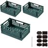 CNKHDZ 3 pezzi contenitori pieghevoli c stabili cestini pieghevoli cestini pieghevoli contenitori contenitori contenitori per la cucina (Verde, 1 pack 30×20×12 cm+2 pack 20×14×9 cm)