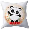 Puzzletee Cuscino Panda - NOME PERSONALIZZABILE - Piccolo Panda - Animali Simpatici - Cuscini 40X40 CM - Bambino - Idee Regalo
