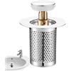 Maciun Tappo di scarico per lavello, tappo per lavello da bagno, in acciaio inox, filtro di ricambio anti intasamento per cucina, bagno