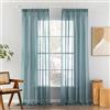 MIULEE Tende Trasparente Tenda per Interni Voile Trasparenti Camera da Letto Adatte Con Anelli Soggiorno Moderne Eleganti 2 Pezzi Blu Acciaio 140 x 245 CM