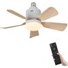 XOQUAI Ventilatore da Soffitto con Luce e Telecomando, 3 Velocità, LED 3 Colori, Ventilatore Silenzioso con Timer, Presa E27, per Soggiorno, Ufficio e Dormitorio (Kaki)