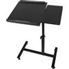 HUOLE Tavolo da letto a rotelle, scrivania in piedi, tavolo da letto per computer portatile, tavolino a forma di C, pieghevole a 90°, girevole a 360°, super robusto e stabile, 70 x 44 x 95 cm (nero)