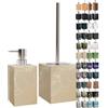 Sanilo Set di accessori per il bagno, dispenser di sapone e scopino WC, materiale di alta qualita, che attira l'attenzione in ogni bagno (Hosta)