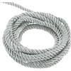 QUARKZMAN Corda Intrecciata in Poliestere, 11 Iarde 5mm 3-Fili Corda Intrecciata Brillante per Tende da Esterno per Borse Regalo Decorativa di Natale, Argento - 10M