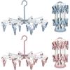 bssmmai 2 pezzi di asciugacapelli per calze, da appendere, per stendibiancheria, da campeggio, con 20 clip per calze, biancheria intima, piccoli vestiti (rosa, blu)