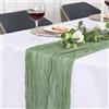 Jumdast Runner da Tavolo, Runner Tavola Moderno Mussola Chiffon Formaggio Centrino Moderno per Decorarenun Tavolo di un Matrimoni Compleanno Battesimo Comunione (Verde Salvia, 90 x 180 cm)