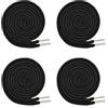 LEEWYOU 4 Pezzi Cordoncini di Ricambio con Coulisse, Cordoncino per Pantaloni Cotone con Cordoncino per Infila Flessibile per Pantaloni Della Tuta Felpe con Cappuccio Scrubs Giacche (nero)