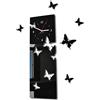 FLEXISTYLE Orologio da Parete Salotto Moderno Farfalle Verticale Nero Decorativo Silenzioso 20 x 60 cm