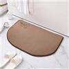 Yokqexz Tappetino da Bagno for Piccoli Spazi - Tappeto in Memory Foam Semicircolare, Impermeabile E Ad Asciugatura Rapida for WC, Doccia, Porte(Bear Brown,40 * 60cm)