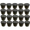 SILPLAST Secchio da 20 x 5 litri con coperchio, nero, in plastica per alimenti, chimica, farina, impilabile, in plastica, contenitore per latte, miele, contenitore per acqua
