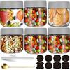 CNKHDZ 6 x 500ml Piccoli contenitori di vetro con coperchi Farina d'avena per la preparazione della cena, insalata, cereali e spuntini (Bianco, 6pezzo300ml)
