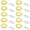 ZWOOS Luci LED a Batteria, 1M 10 LED Mini Lampada a Fili di Rame Bianco Caldo, Filo di Rame Impermeabile Catena Luminos Decorativa per Esterni e Interni/Feste/Matrimonio/Casa (10)