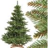 FairyTrees Abete Nordmann, Tronco Verde, Albero di Natale Artificiale, PVC, Supporto in Legno, 150cm