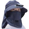 Générique Cappello con ventilatore solare - rimovibile collo copricollo protezione UV ampio bordo traspirante, cappelli da sole per uomini,Per donne uomini giardinaggio escursionismo pesca all'aperto spiaggia