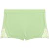 YAMAMAY - Pantaloni del Pigiama Corti in Raso con Dettagli in Pizzo, Verde Chiaro, Linea Primula Color, Donna, L