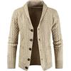 SUICRA Cardigan da Uomo Winter Men Clothes Knitted Single-Breasted off White Long Sleeve Cardigan Men Sweater Jacket Streetwear Jacquard Casual Coat (Size : M)