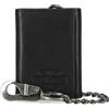 Harley-Davidson Bar & Shield Core Pebble Chain Portafoglio Tri-Fold da uomo, nero, Nero, 3.1 x 4.4