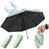UHETLET Mini Ombrello Ombrello Pioggia Pieghevole da Viaggio 8 Costole Ombrello Piccolo Mini Ombrello Tascabile Anti UV Ombrello Portatile Antivento con Custodia per Donne e Uomini, Verde Chiaro
