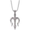Holibanna 2pcs Tridente Collana Uomo Gioielli Mens Catena Collane Gioielli per Uomo Collana Ciondolo per Uomo Collana a Catena Uomo Collana Pendente Uomo Collane Uomo Hip Hop Acciaio Titanio Antico,