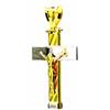 PEGASO GIOIELLI Ciondolo da Uomo in Oro Bianco Giallo 18kt (750), Pendente Croce con Gesù Cristo Crocifisso Bicolore