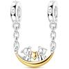 HUIPOJUE Ciondoli in Argento Sterling 925 per Bracciali e Collane Compatibili con Pandora, Fermagli a Clip, Catena di Sicurezza, Gioielli Natalizi da Regalare alle Donne
