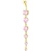 COOLSTEELANDBEYOND Tonalità Oro Acciaio Chirurgico Lunga Orecchini di Goccia Gioielli per Il Corpo Anello Ombelico Pancia Barbells Rosa Zirconi