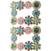 USHOBE 2 fibbie per scarpe in cristallo a forma di fiore, clip per scarpe da sposa, gioielli con strass, decorazione per scarpe da donna, colore rosa e verde